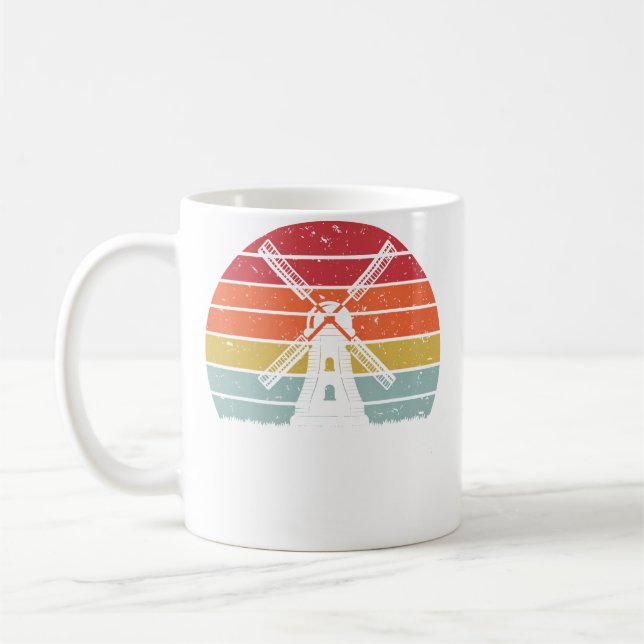 Sunset Dutch Windmill Coffee Mug (Left)
