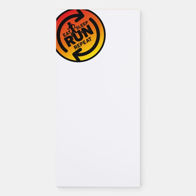 Sunset Eat Sleep Run Repeat Plain Paper Magnetic Notepad (Front)