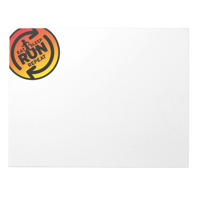Sunset Eat Sleep Run Repeat Plain Paper Notepad (Front)