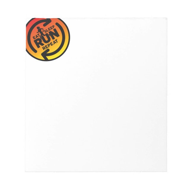 Sunset Eat Sleep Run Repeat Runners Plain Paper Notepad (Front)
