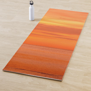 Sunset Elegant Template Red Orange Sea Sky Clouds Yoga Mat