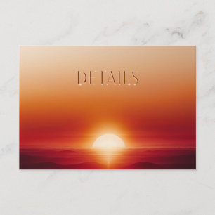 sunset elegant wedding details card