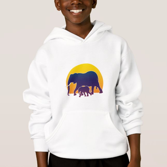 Sunset Elephants Hoodie (Front)