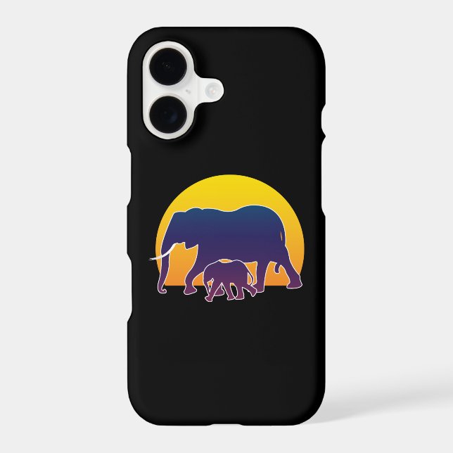 Sunset Elephants Iphone Case (Back)