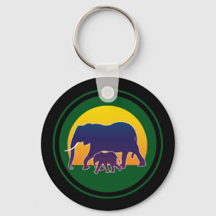 Sunset Elephants Keychain