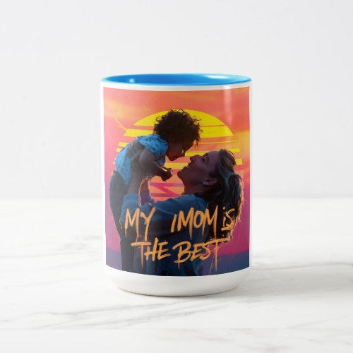 Sunset Embrace A Mothers Day Tribute Two_Tone Coffee Mug