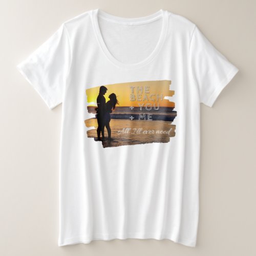 Sunset Embrace Beach Romance Couple T_shirt