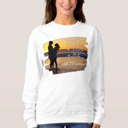 Sunset Embrace Beach Romance Couple T_shirt Sweatshirt