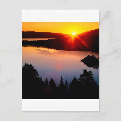 Sunset Emerald Bay Lake Tahoe Postcard