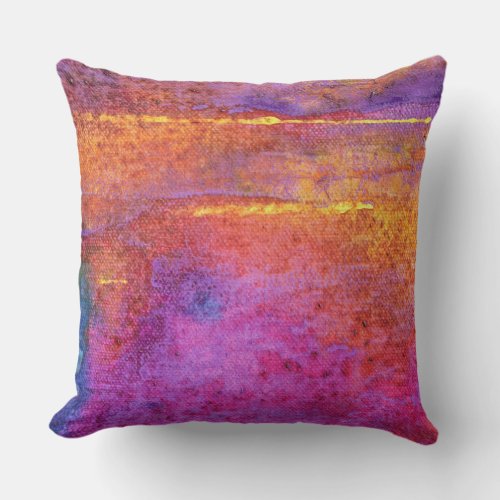 Sunset Emotion abstract lilac mauve and lemon Throw Pillow