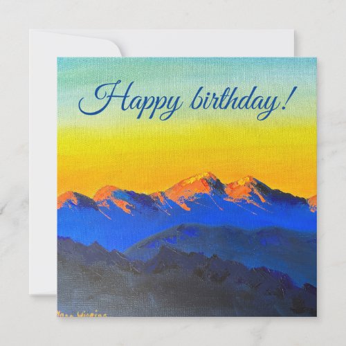 Sunset evening card for birthday 