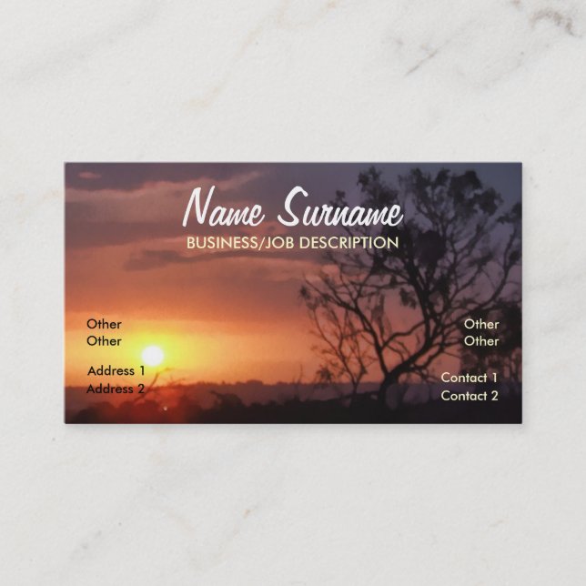 Sunset Evening Skies Business Card (Front)