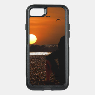 Sunset-evening-sky-beach-background OtterBox Commuter iPhone SE/8/7 Case