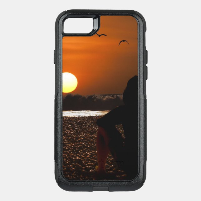 Sunset-evening-sky-beach-background Otterbox iPhone Case (Back)