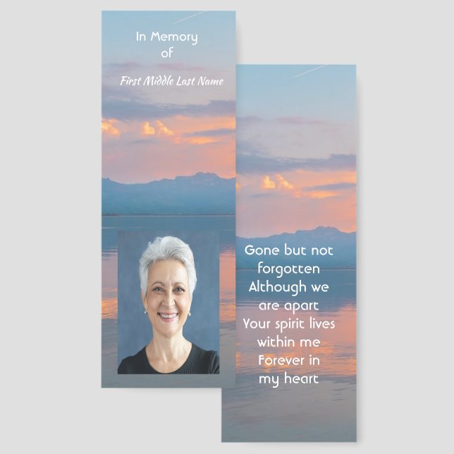 Sunset Evening Sky Dusk Memorial Pocket Keepsake Bookmarks (Front & Back)