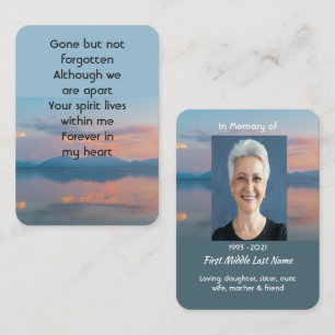 Sunset Evening Sky Dusk Memorial Pocket Keepsake Business Card