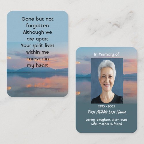 Sunset Evening Sky Dusk Memorial Pocket Keepsake