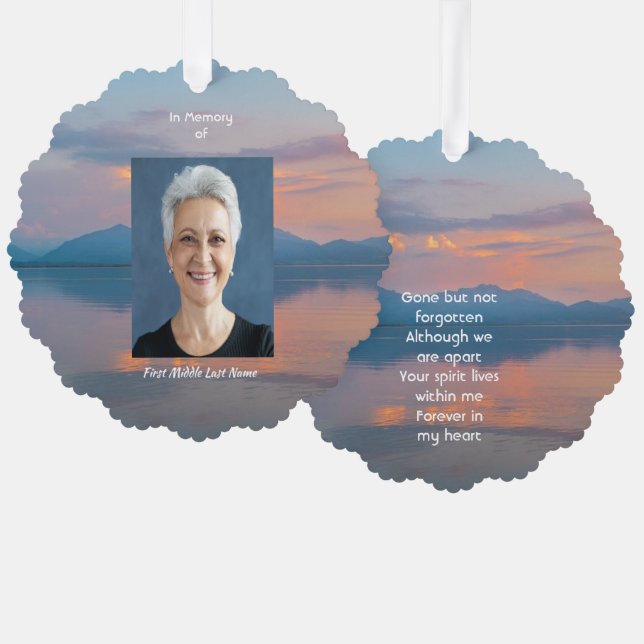 Sunset Evening Sky Dusk Memorial Pocket Keepsake Ornament Card (Front/Back)
