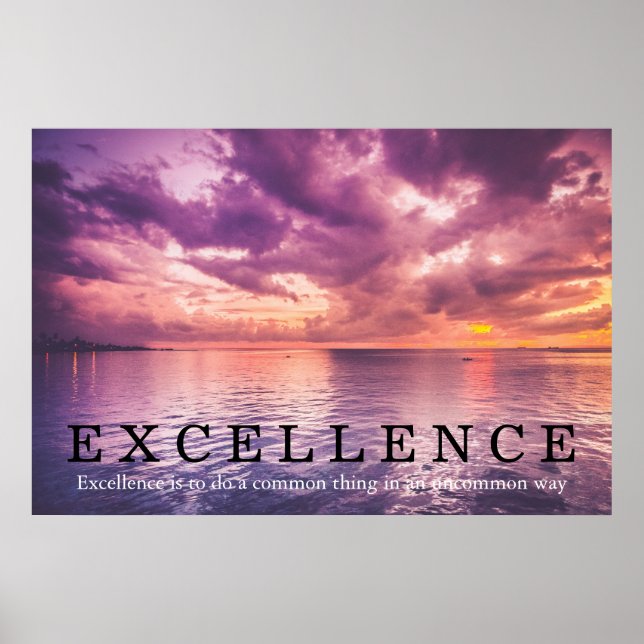 Sunset Excellence Quote Inspirational Poster (Front)