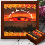 Sunset Eye 2106 Keepsake Box<br><div class="desc">Painting “Sunset Eye 2106” Collection

Design created from my painting “Sunset Eye 2106” capturing a sunset from my friends' balcony and envisioned this eye in the cloud formation.   Matching products are available in this collection.</div>