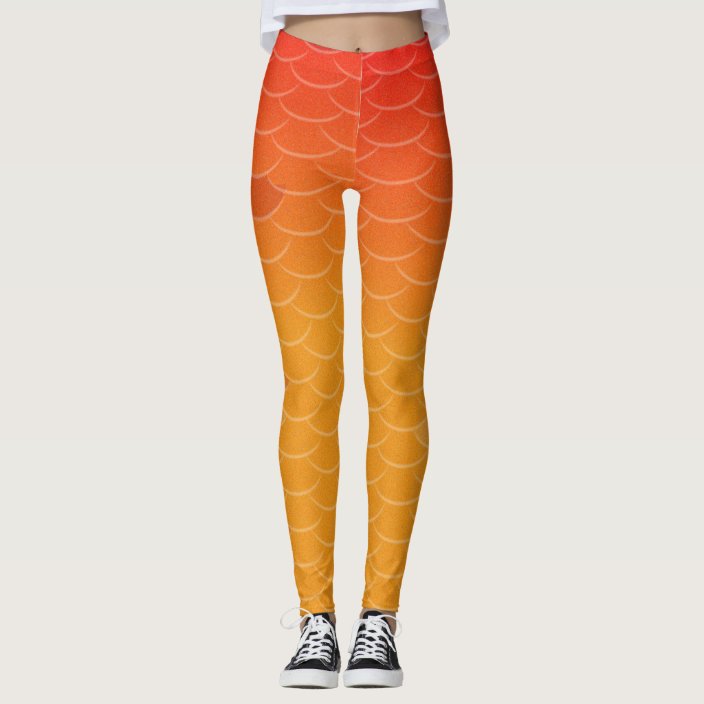 orange mermaid leggings