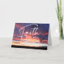 Sunset Faith Mountains Cross Christian Blank Card