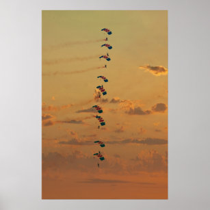 Sunset Falcons Stack Formation Poster