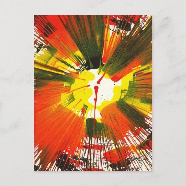 Sunset Fall Colors Spin Art Postcard (Front)
