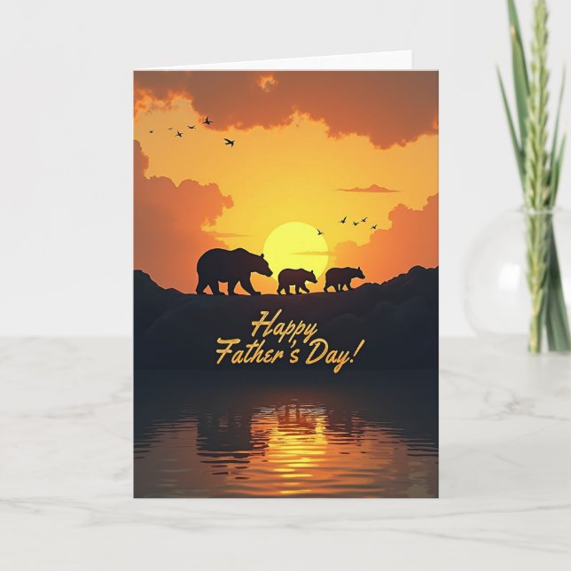 Sunset Family Fathers Day Card (Front)