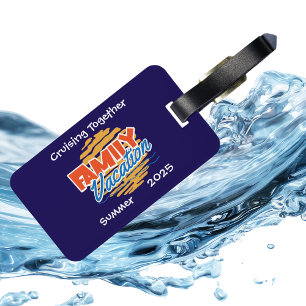 Sunset Family Vacation Cruise Orange Personalize  Luggage Tag