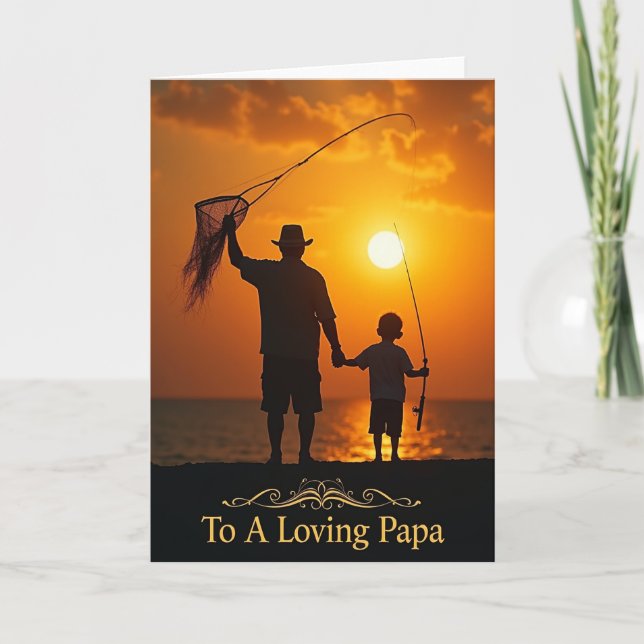 Sunset Fathers Day Fishing Card (Front)