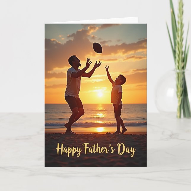 Sunset Fathers Day Throwing Card (Front)
