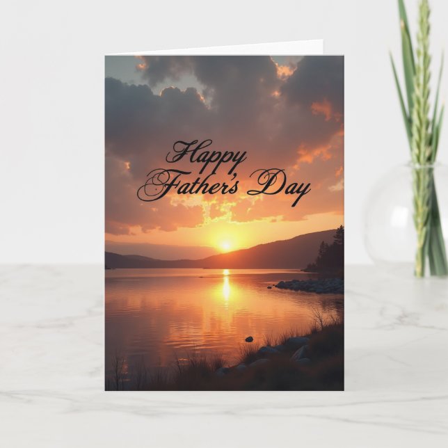 Sunset Fathers Day Wishes Card (Front)