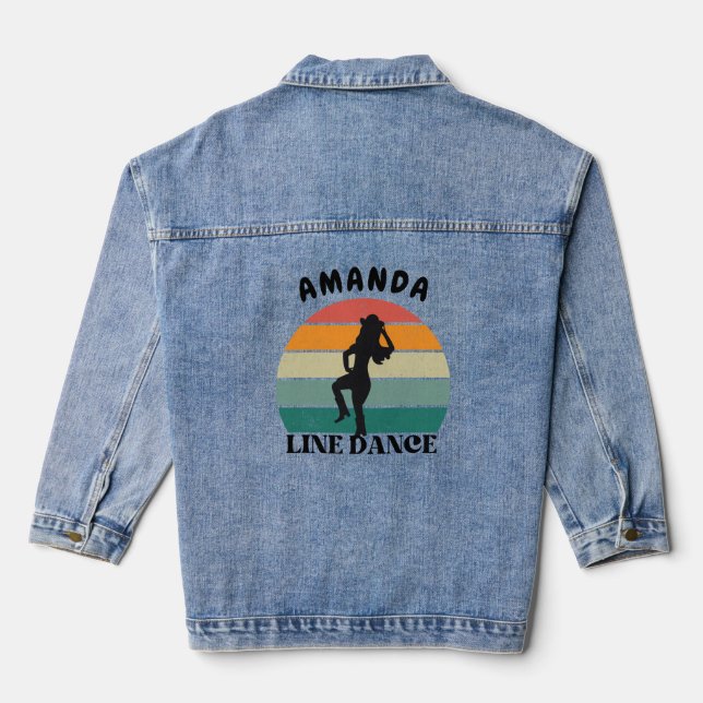Sunset Female Line Dance Denim Jacket (Back)