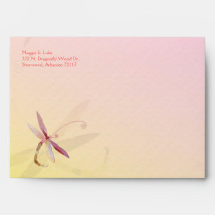 Sunset Field Dragonfly Wedding Invitation Envelope