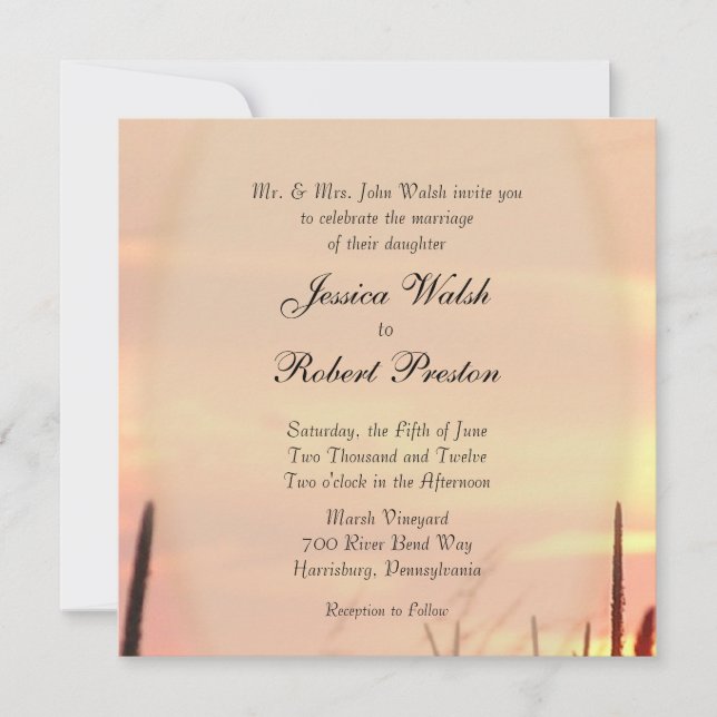 Sunset Field Wedding Invitations (Front)