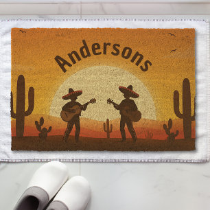 Sunset Fiesta – Whimsical Desert Celebration Fiber Doormat