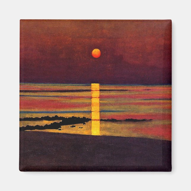 Sunset, fine art painting magnet (Front)