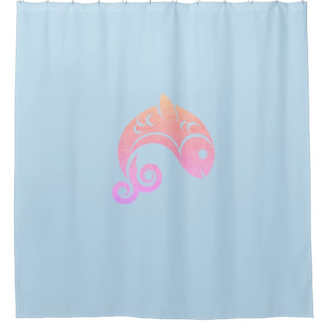 sunset fish shower curtain (Front)