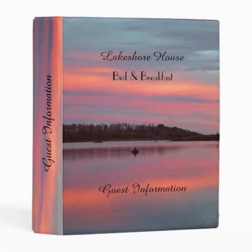Sunset Fisherman BB Guest Information Book Mini Binder
