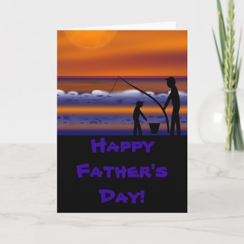 Sunset Fishing Fathers day card