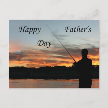 Sunset Fishing Father's Day Postcard by deemac1 at Zazzle