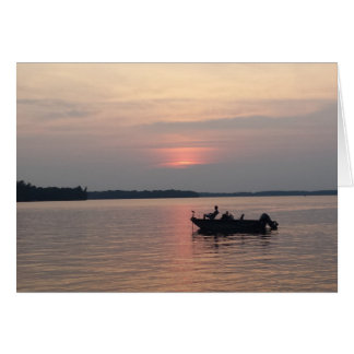 Sunset Fishing on the Lake Cards