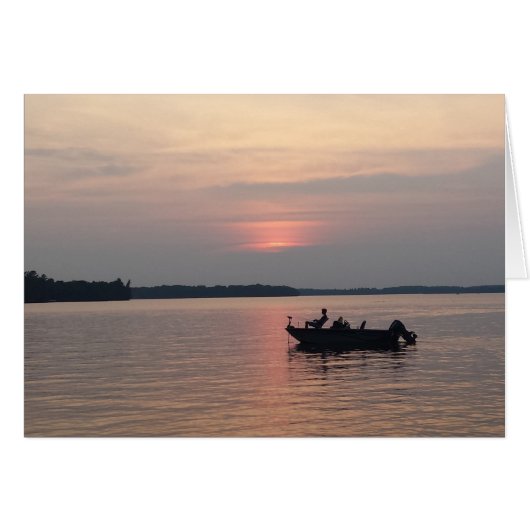 Sunset Fishing on the Lake Cards (Front Horizontal)