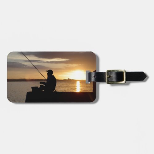 Sunset Fishing Point Of View Luggage Tag