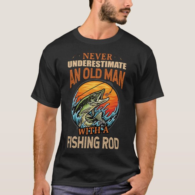 Sunset Fishing Tee for Old Men (Front)