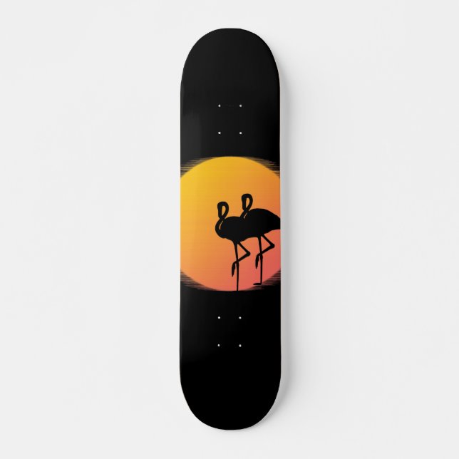 Sunset Flamingo Tranquility Skateboard Deck (Front)