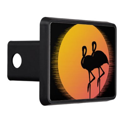 Sunset Flamingos Hitch Cover