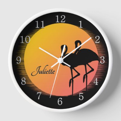 Sunset Flamingos Personal with Nam White Numbers