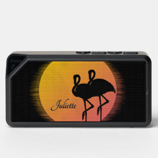 Sunset Flamingos Personal with Name Bluetooth Speaker